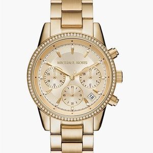 Michael Kors Women’s Ritz Stainless steel watxh with crystal topring
